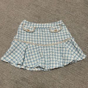 pearl detail ruffle skirt